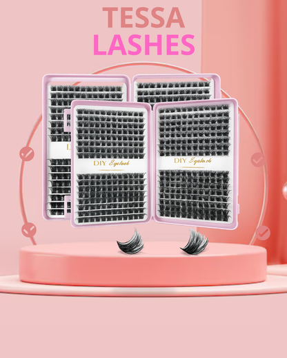 Eyelash Extension Kit 40D Curl Individual TESSA cluster Lashes