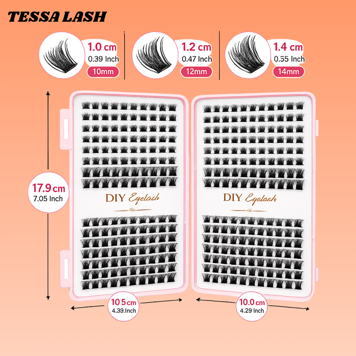 Eyelash Extension Kit 40D Curl Individual TESSA cluster Lashes