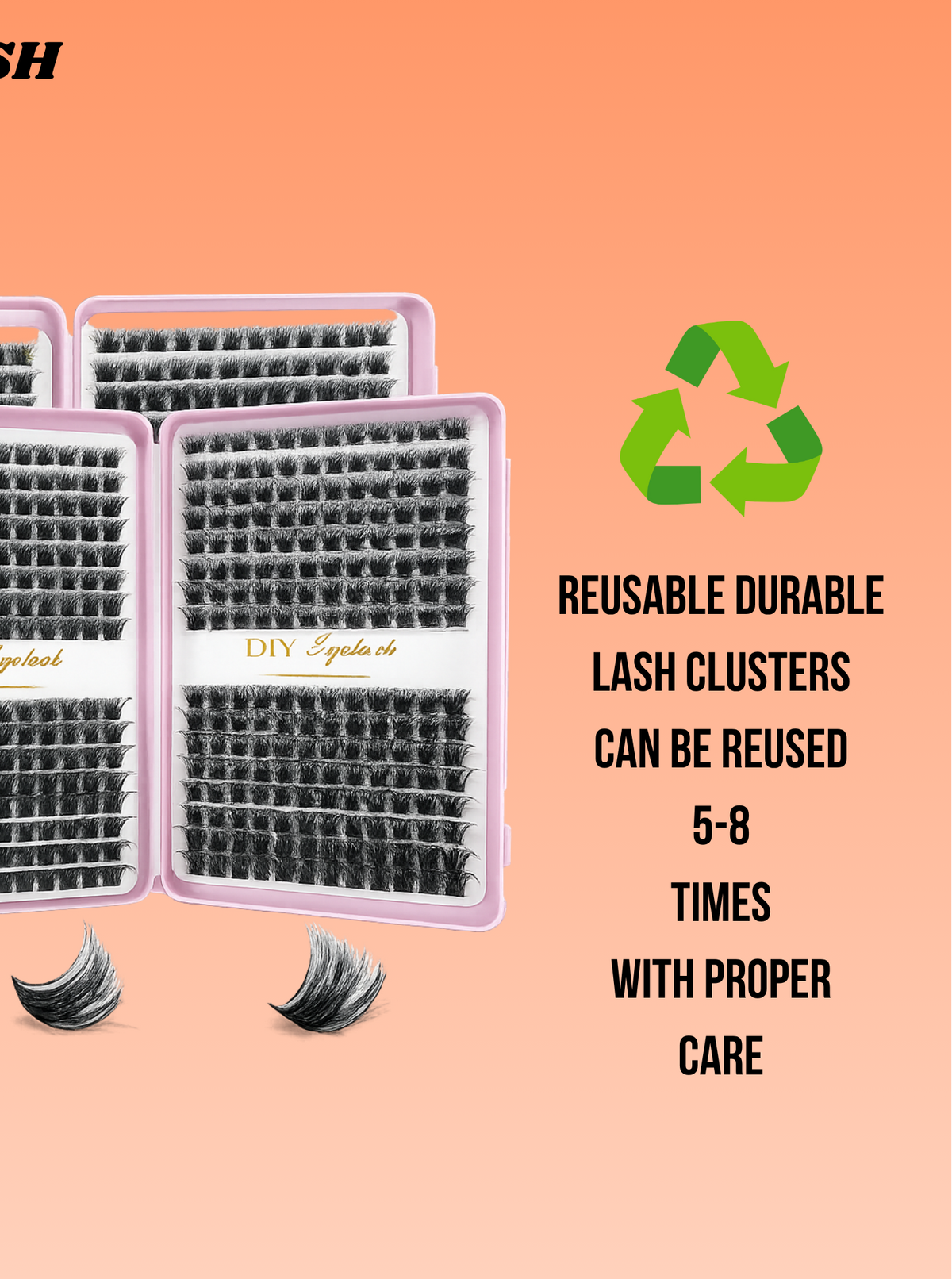 Eyelash Extension Kit 40D Curl Individual TESSA cluster Lashes